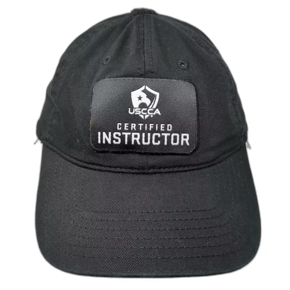 USCCA Baseball Cap Black White OS Certified Instructor Adjustable Strapback Hat